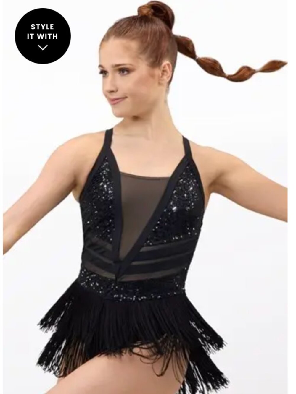 Weissman Crazy in Love Sequin Fringe Dress in Black MC